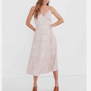 Madewell (Re)sourced Crepe Cami Wrap Dress Pindot Blooms Small